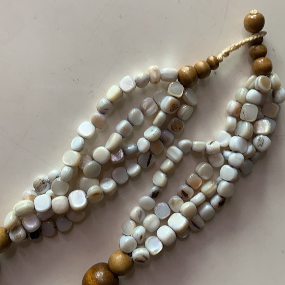 Abalone shell pendant Natural elements beaded necklace multi layer - Picture 5 of 6